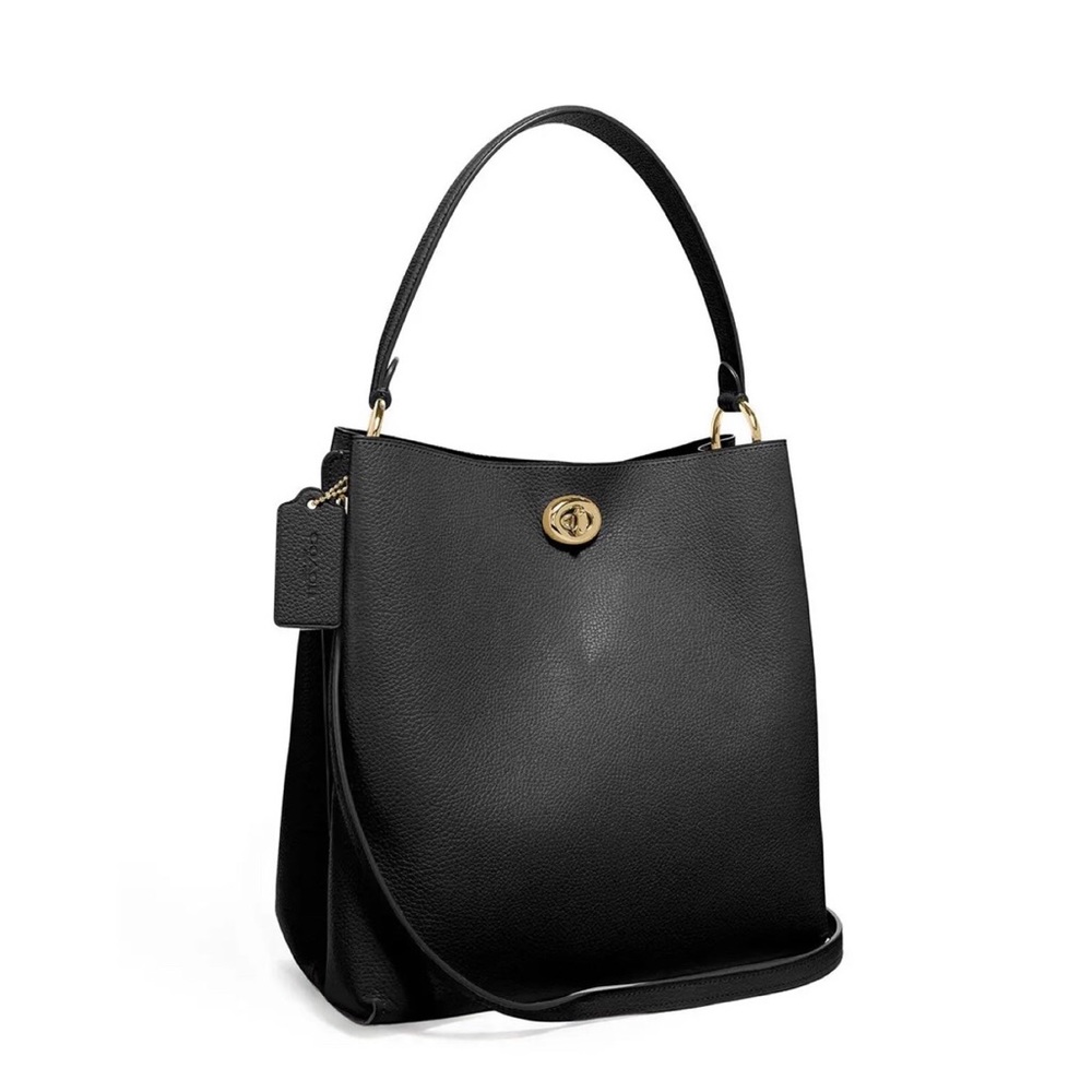 🆕🌺COACH🌺 Charlie Bucket Bag 21 S/Black Pebbled Leather NWOT